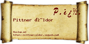 Pittner Áldor névjegykártya
